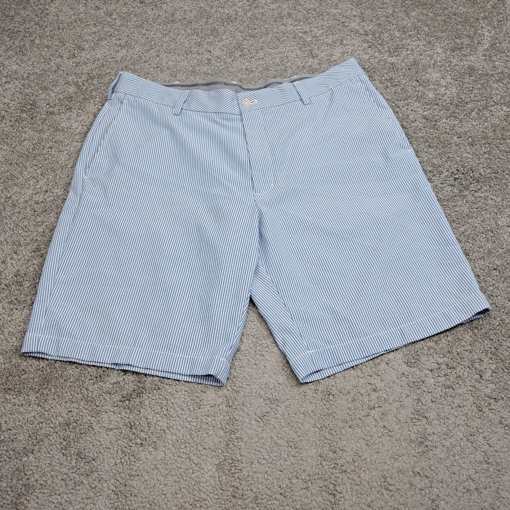 Walter Hagen 11 Majors Mens Blue White Striped Golf Shorts Size 38 Performance
